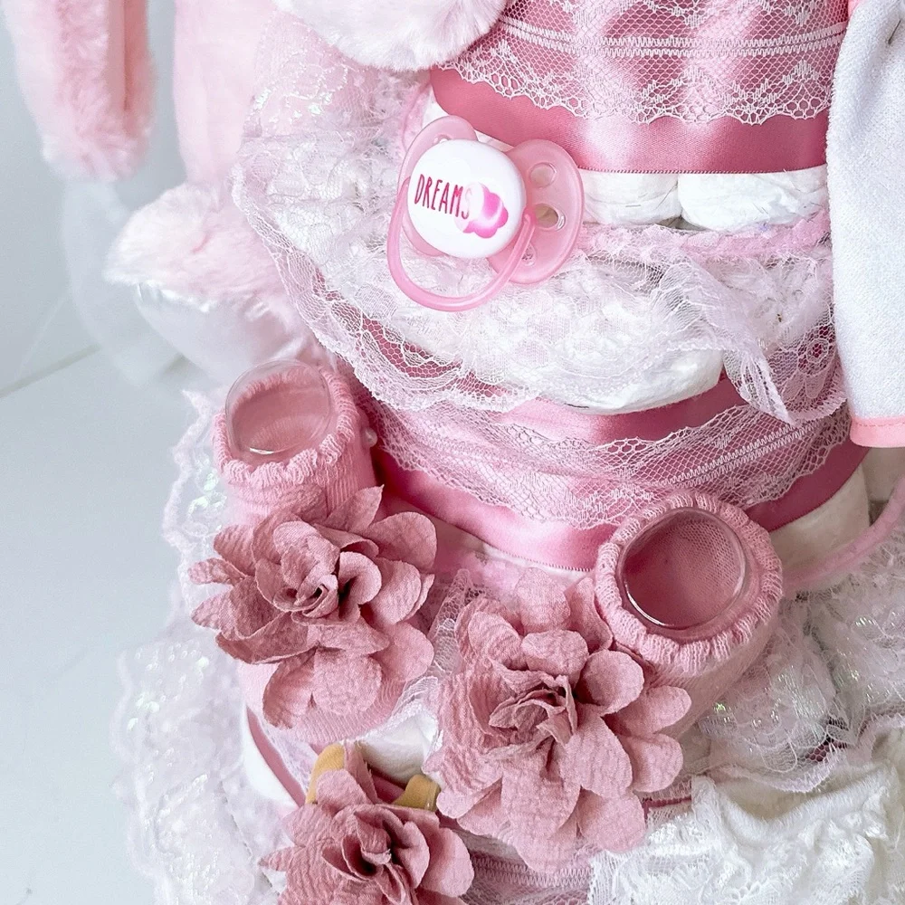 Bunny Diaper Cake, Easter Baby Shower Gift